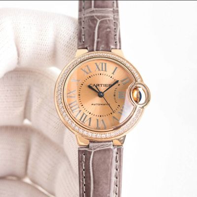 TW Factory Cartier 33/36MM Crocodile Leather Bracelet Automatic Movement Couple Watch 